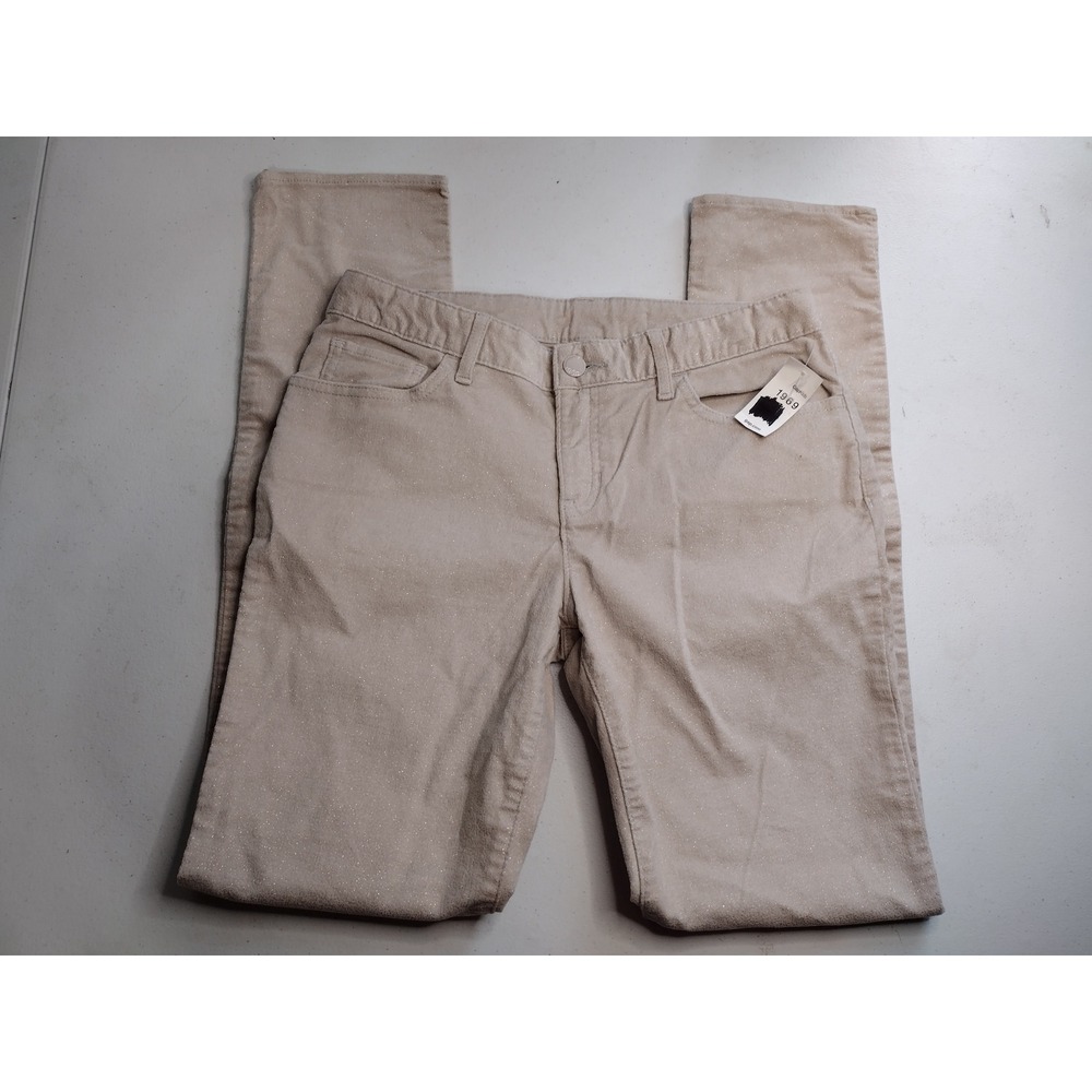 Gap Kids Girls Glitter Skinny Pants Beige Size 18 Regular